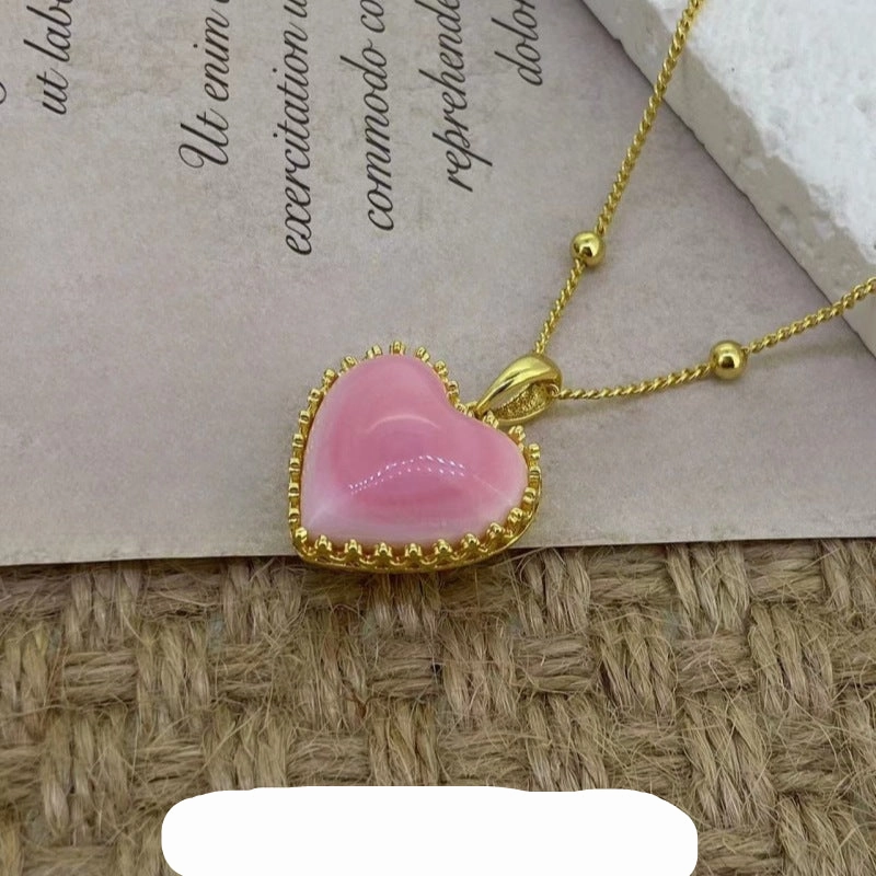 Wholesale 18k gold plated pink Queen Shell heart pendant
