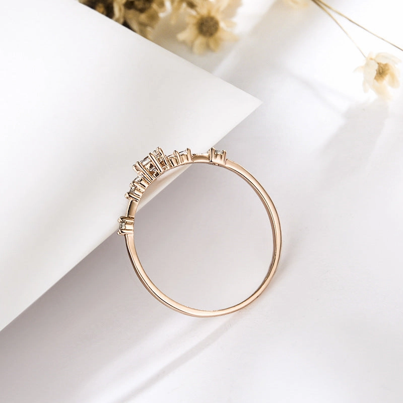 Wholesale 18K Gold Plated Zircon Copper Rings
