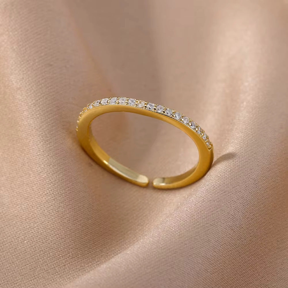 Wholesale 18K gold platedzircon ring ins female fashion design feeling   ring