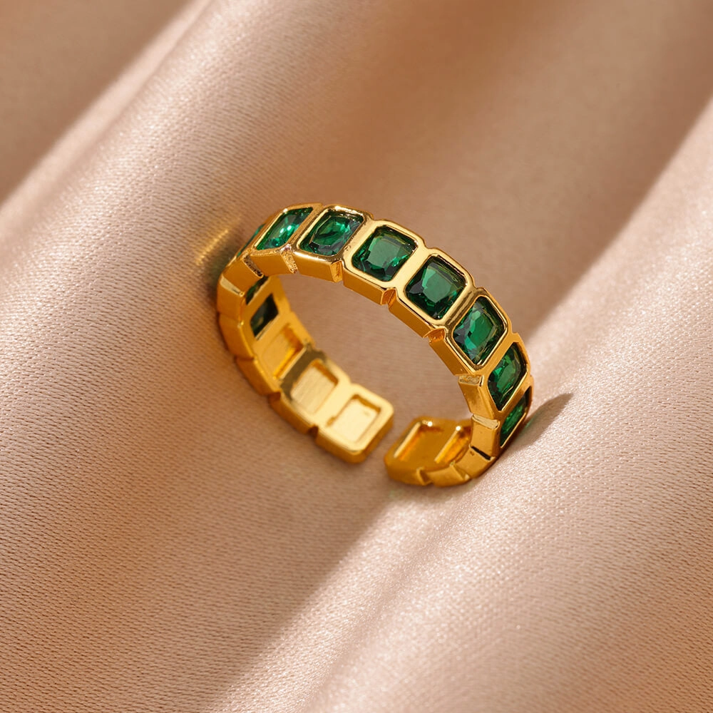 Wholesale 18K gold platedzircon ring ins female fashion design feeling   ring