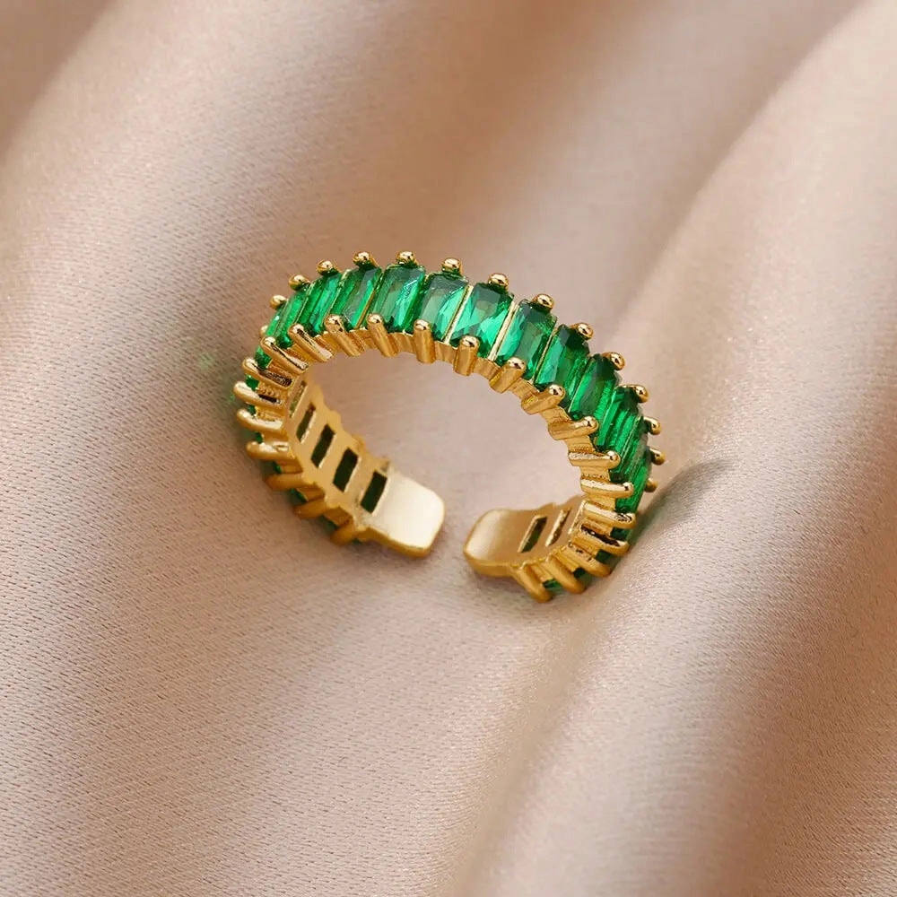 Wholesale 18K gold platedzircon ring ins female fashion design feeling   ring