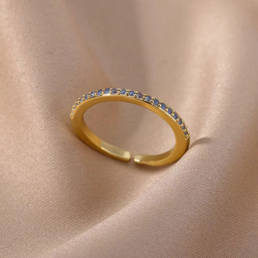 Wholesale 18K gold platedzircon ring ins female fashion design feeling   ring