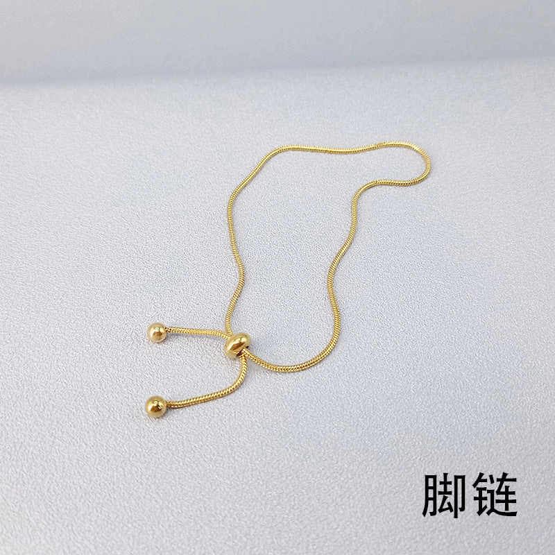 Wholesale 18K Gold Snake Bone Simple Ins Forest Style Adjustable Length Non-fading Bracelet