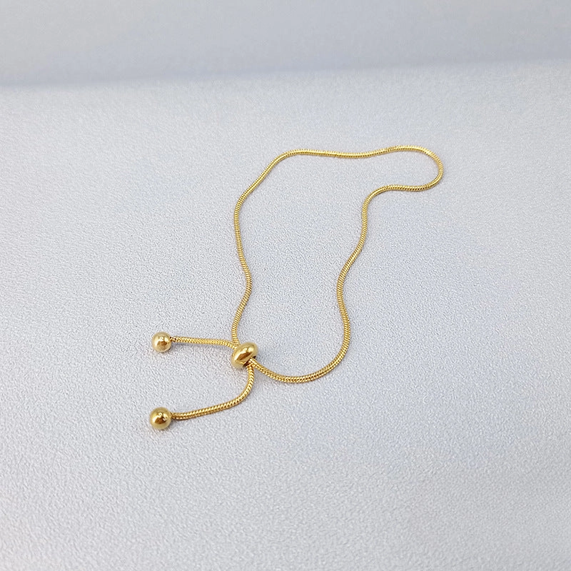 Wholesale 18K Gold Snake Bone Simple Ins Forest Style Adjustable Length Non-fading Bracelet