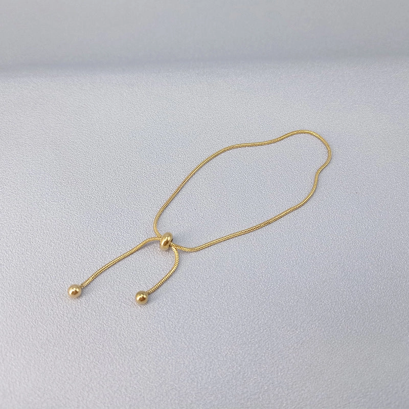 Wholesale 18K Gold Snake Bone Simple Ins Forest Style Adjustable Length Non-fading Bracelet