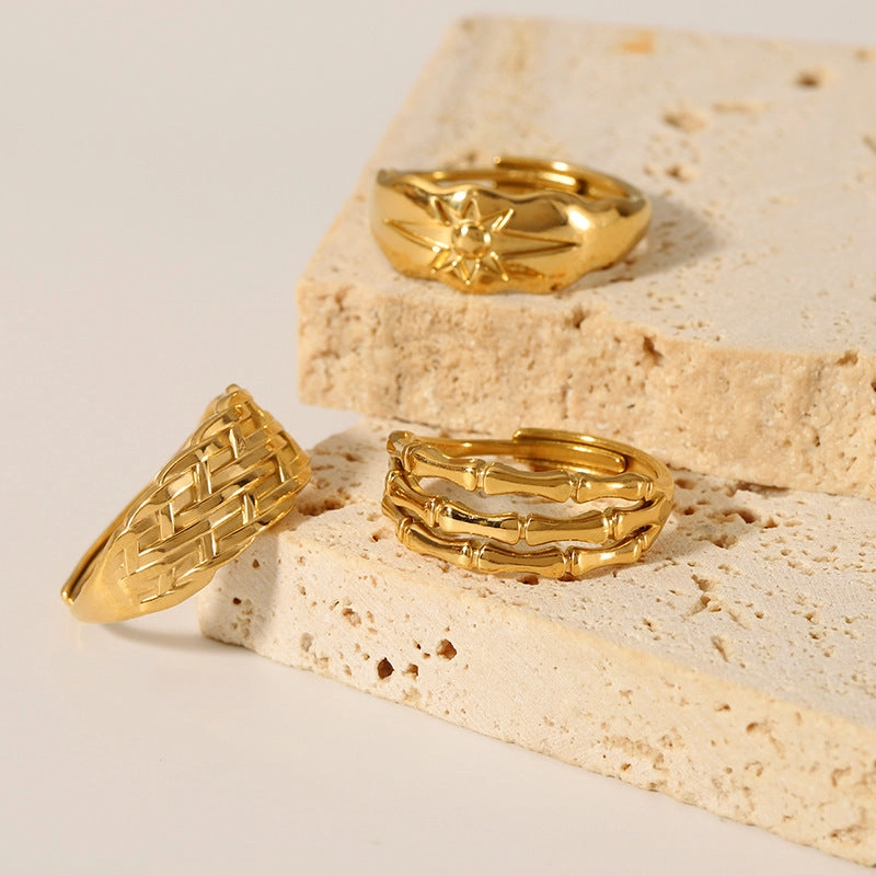 Wholesale 18K Gold Stainless Steel Adjustable Ring