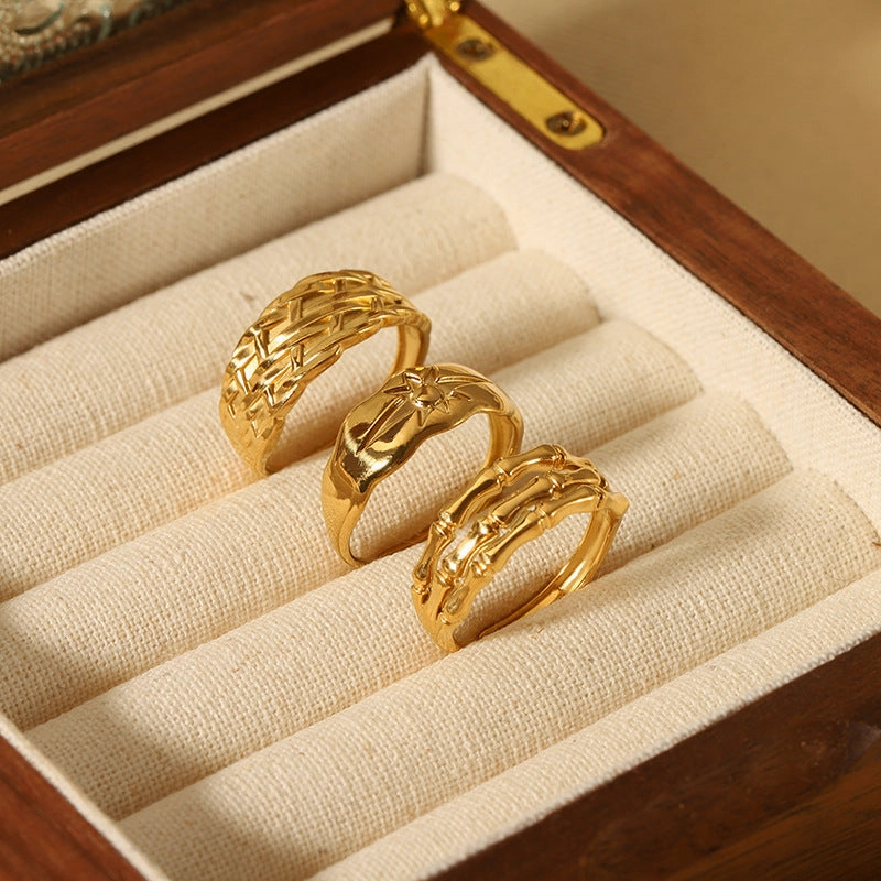 Wholesale 18K Gold Stainless Steel Adjustable Ring
