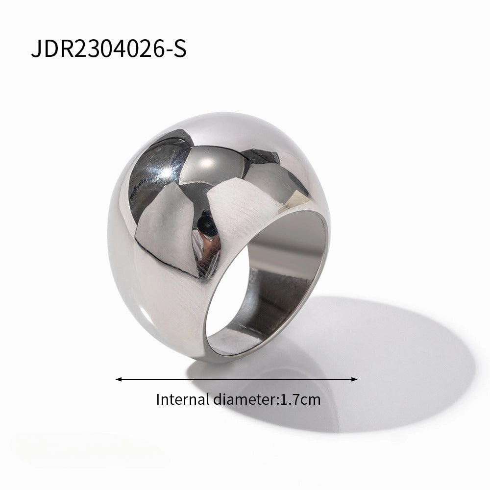 Wholesale 18K Gold Stainless Steel Exaggerated Spherical Ring
