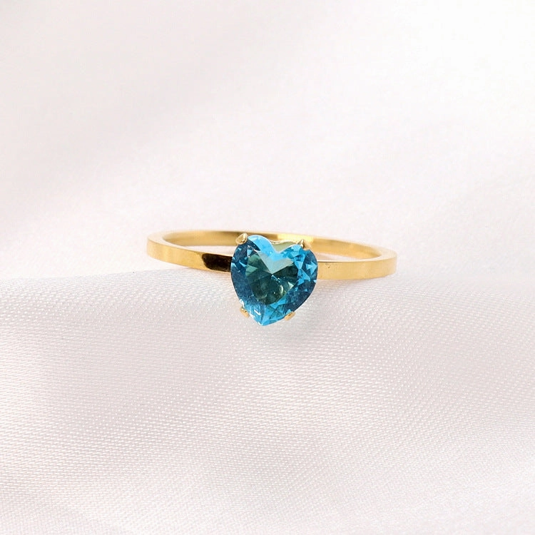 Wholesale 18K Gold Stainless Steel Heart Ring