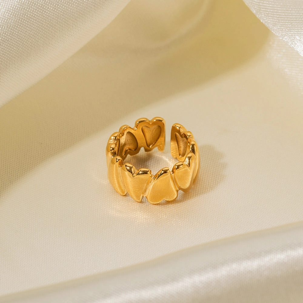 Wholesale 18K Gold Stainless Steel Love Open Ring