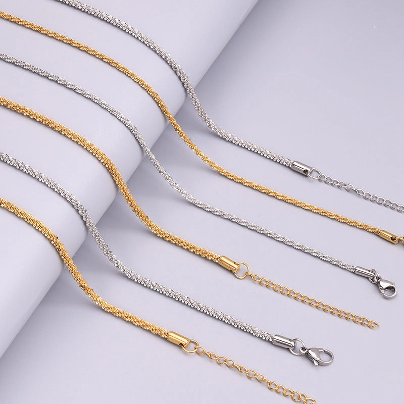 Wholesale 18K Gold Stainless Steel Plated with Gold Titanium Steel Necklaces