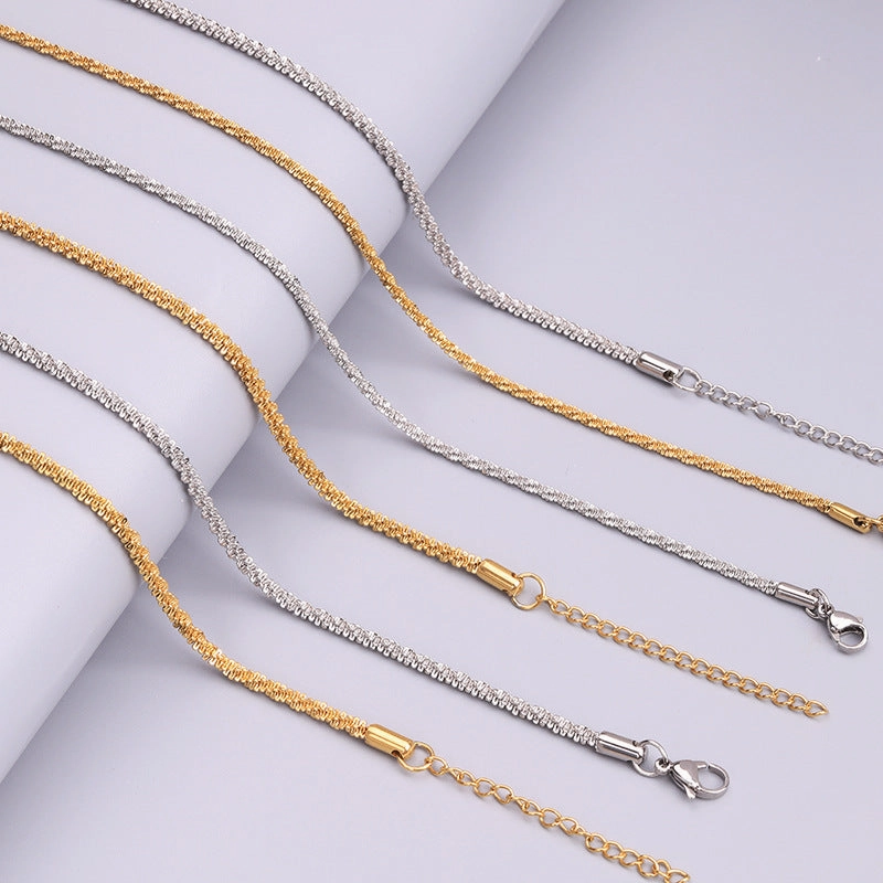 Wholesale 18K Gold Stainless Steel Plated with Gold Titanium Steel Necklaces