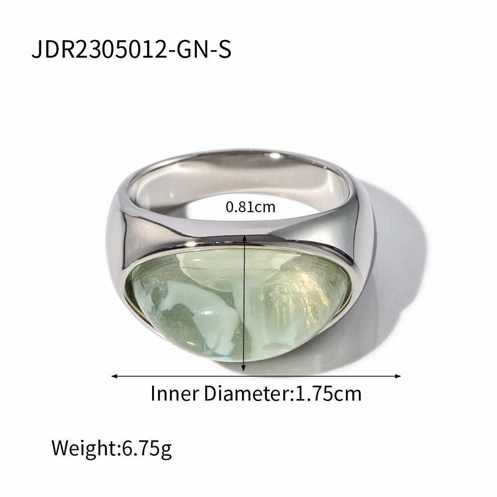 Wholesale 18k Gold Stainless Steel Transparent Closed Ring