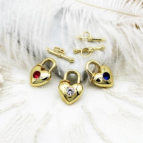 Wholesale 18K Real Gold Electroplated Love Heart Pendant Necklace Bracelet Diy Accessories