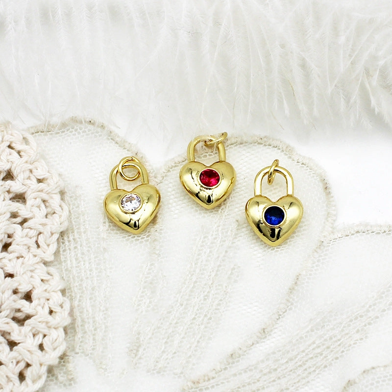 Wholesale 18K Real Gold Electroplated Love Heart Pendant Necklace Bracelet Diy Accessories