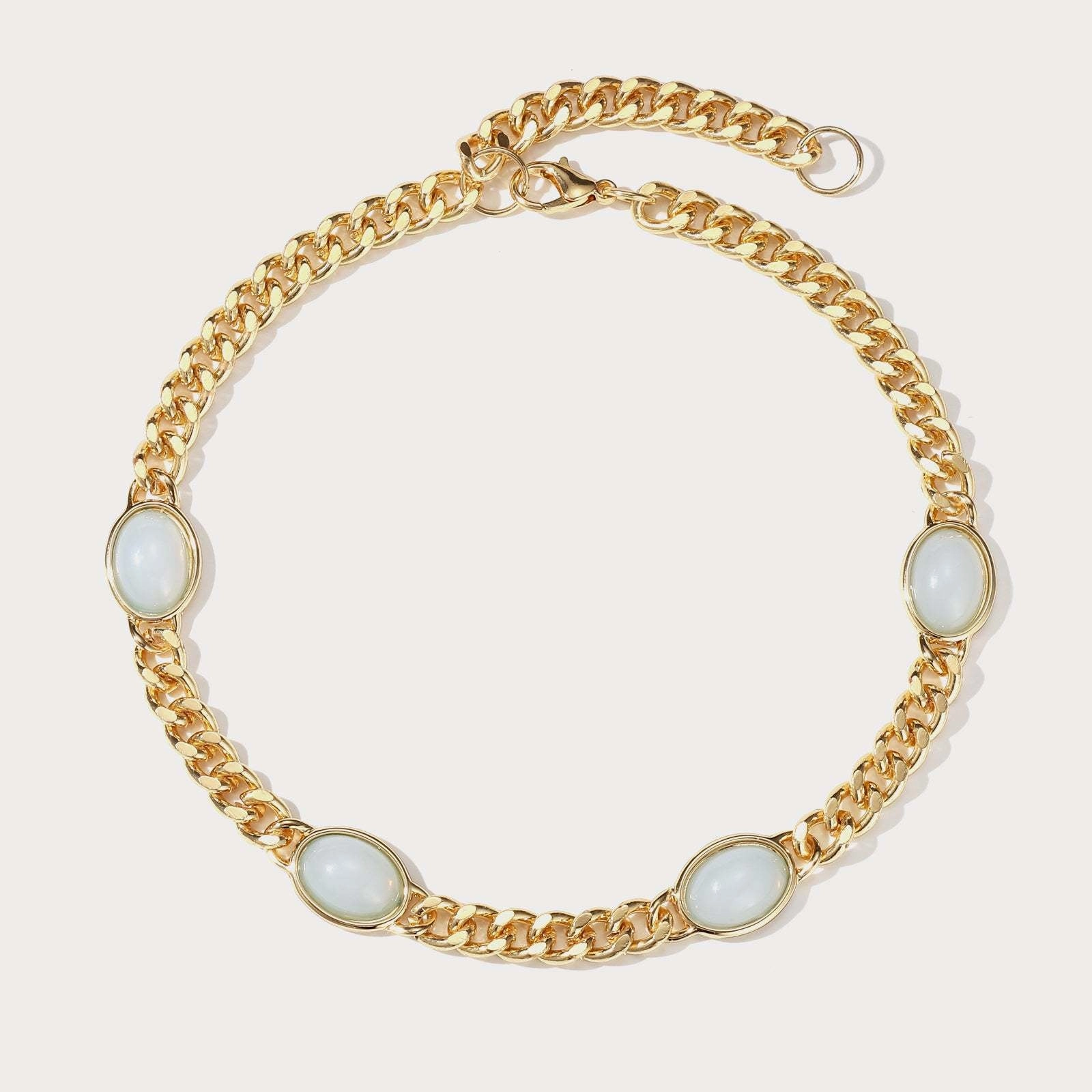 Wholesale 18K Real Gold Semi-precious Stone Necklace