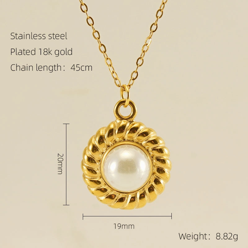 Wholesale 18K Titanium Steel Gemstone Necklace Clavicle Chain