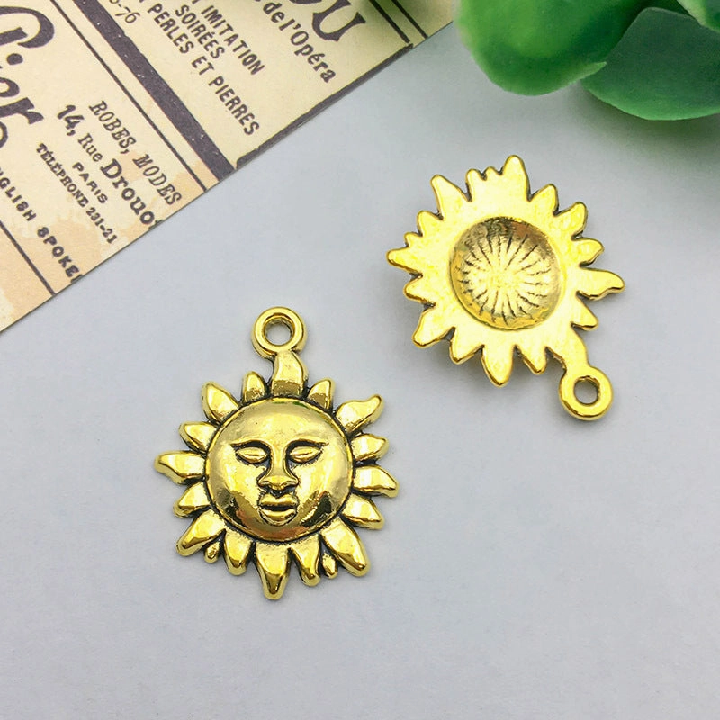 Wholesale 1 Antique Gold Alloy Simulation Sun, Moon, Stars DIY Pendant