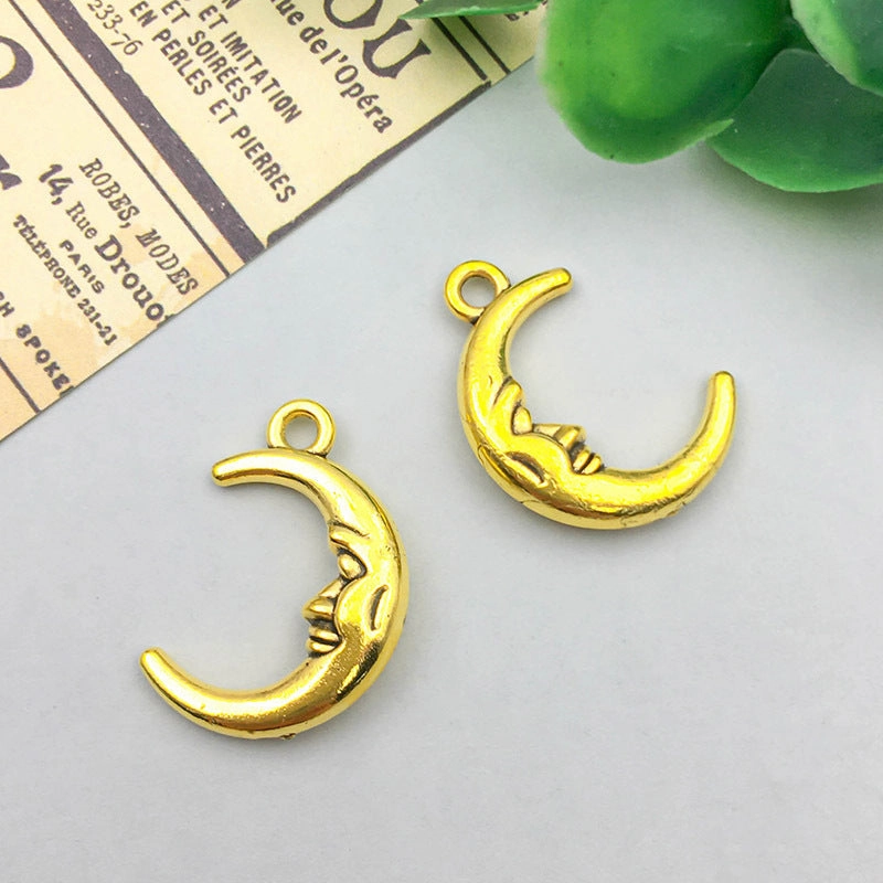Wholesale 1 Antique Gold Alloy Simulation Sun, Moon, Stars DIY Pendant