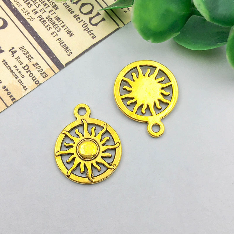 Wholesale 1 Antique Gold Alloy Simulation Sun, Moon, Stars DIY Pendant