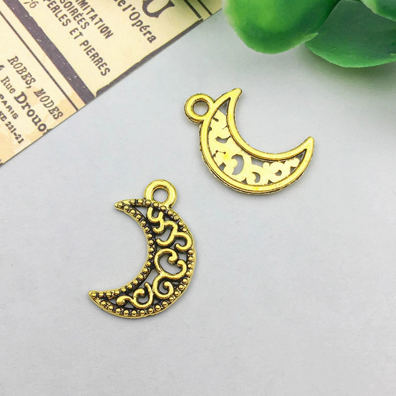 Wholesale 1 Antique Gold Alloy Simulation Sun, Moon, Stars DIY Pendant
