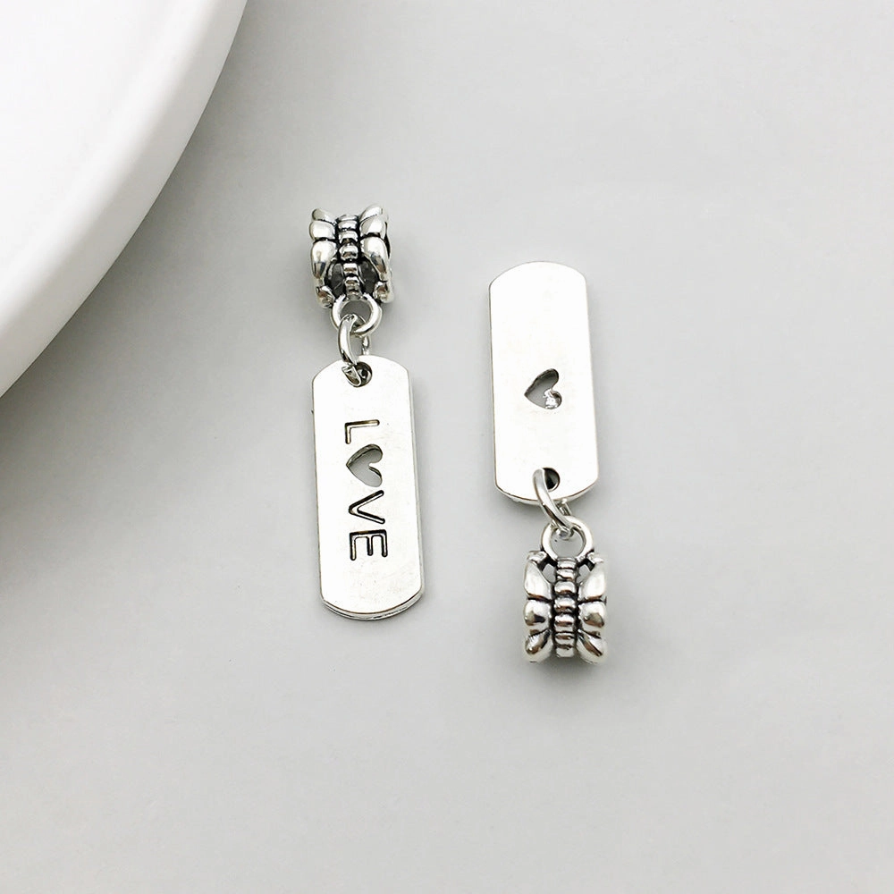 Wholesale 1 Antique Silver Alloy Simulation Maple Leaf High Heels Series Large Hole Bead DIY Pendant