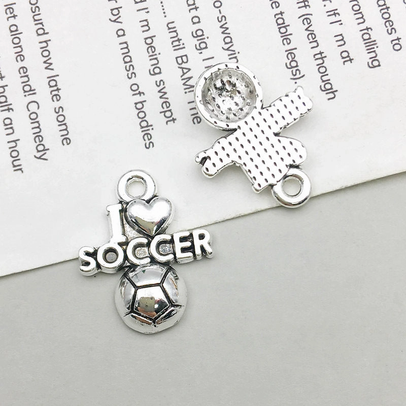 Wholesale 1 Antique Silver Alloy Simulation Rugby Baseball Series DIY Pendant