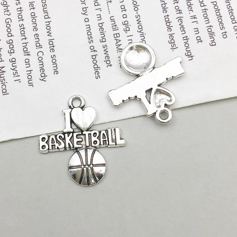 Wholesale 1 Antique Silver Alloy Simulation Rugby Baseball Series DIY Pendant