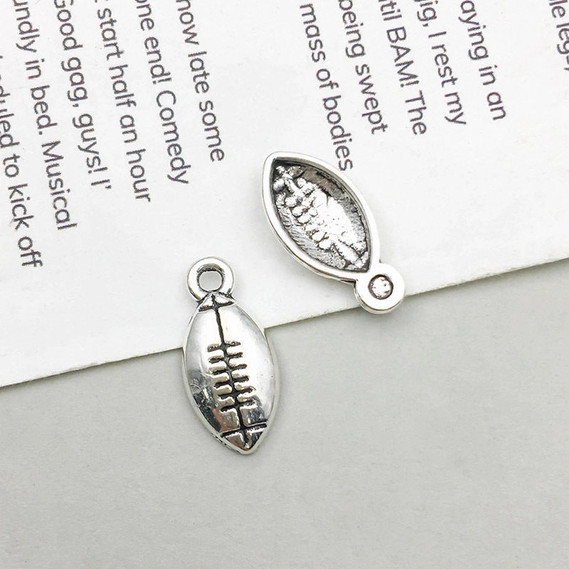 Wholesale 1 Antique Silver Alloy Simulation Rugby Baseball Series DIY Pendant