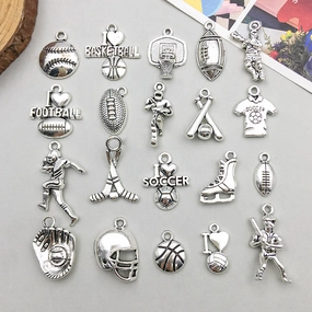 Wholesale 1 Antique Silver Alloy Simulation Rugby Baseball Series DIY Pendant