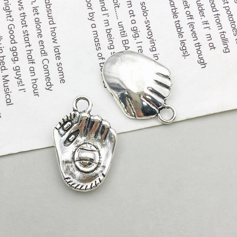 Wholesale 1 Antique Silver Alloy Simulation Rugby Baseball Series DIY Pendant