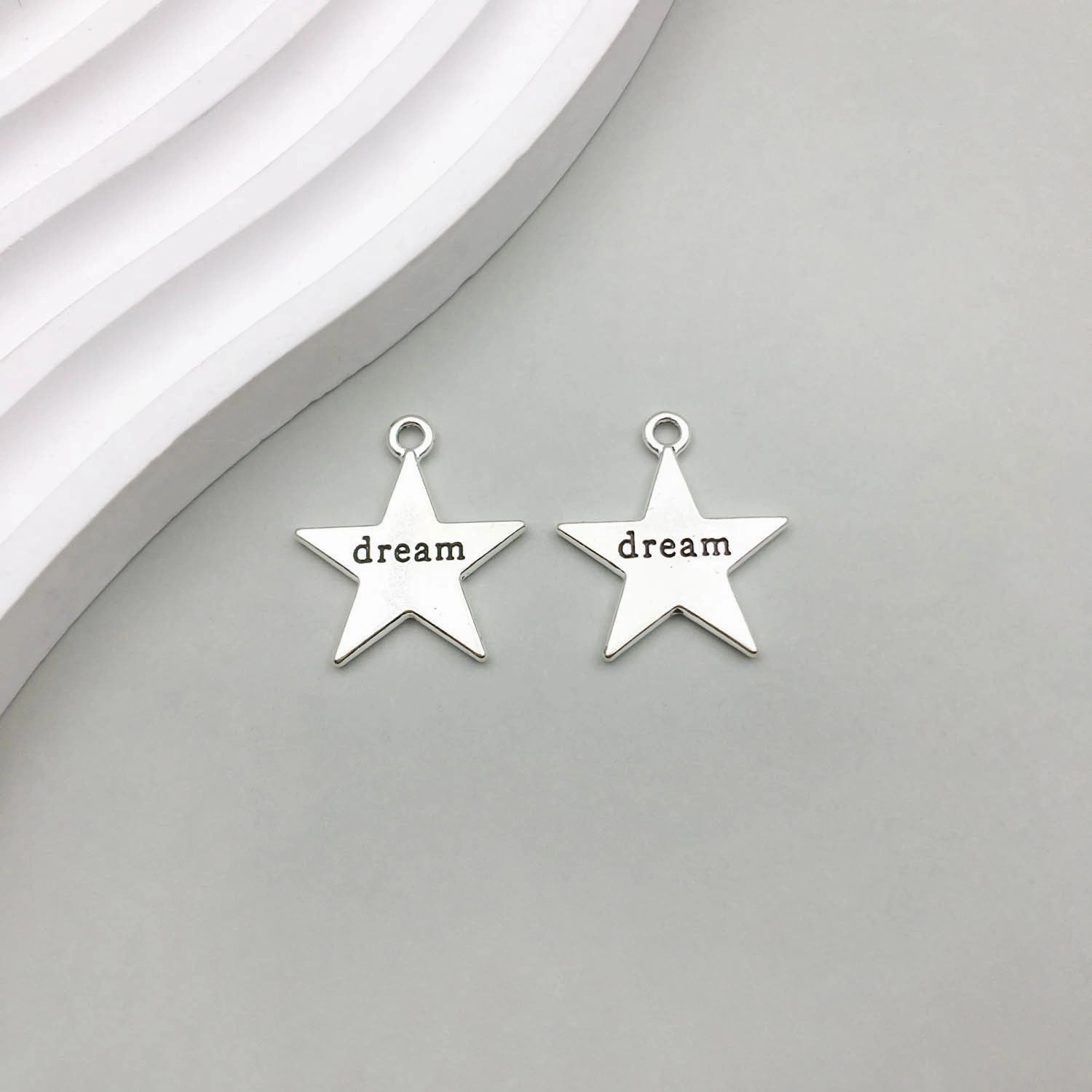 Wholesale 1 Antique Silver Alloy Star Series Simulation Hollow Pentagram DIY Pendant