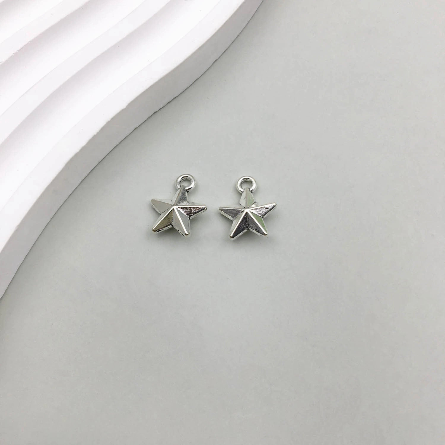 Wholesale 1 Antique Silver Alloy Star Series Simulation Hollow Pentagram DIY Pendant