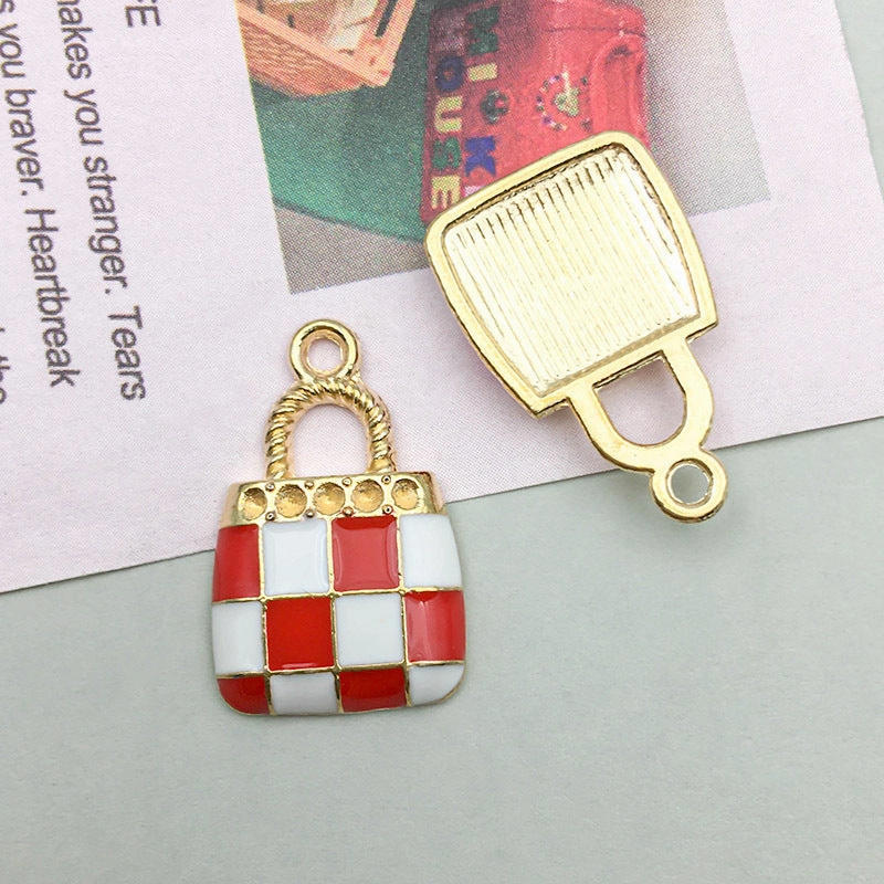 Wholesale 1 Drop Oil Alloy Red Simulated Lipstick Bow DIY Pendant