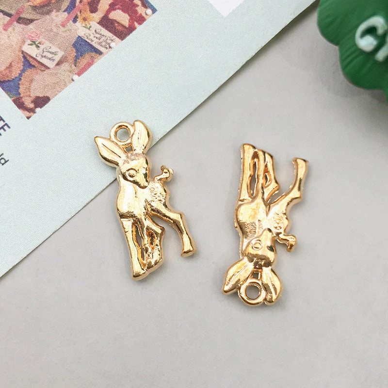 Wholesale 1 KC Gold Alloy Christmas Series Simulation Santa Claus Snowflake DIY Pendant