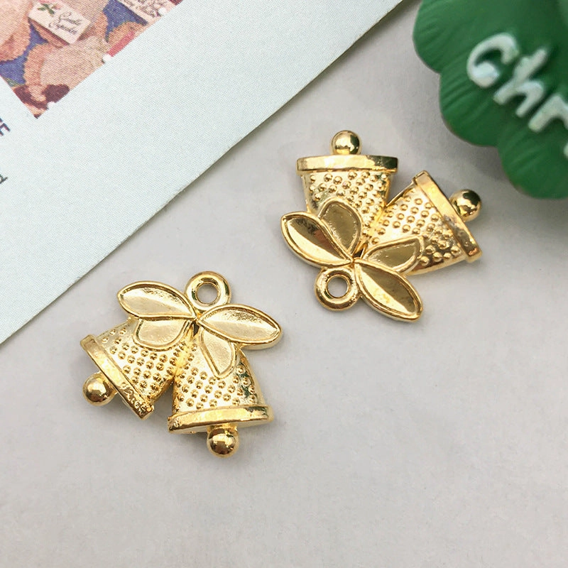 Wholesale 1 KC Gold Alloy Christmas Series Simulation Santa Claus Snowflake DIY Pendant