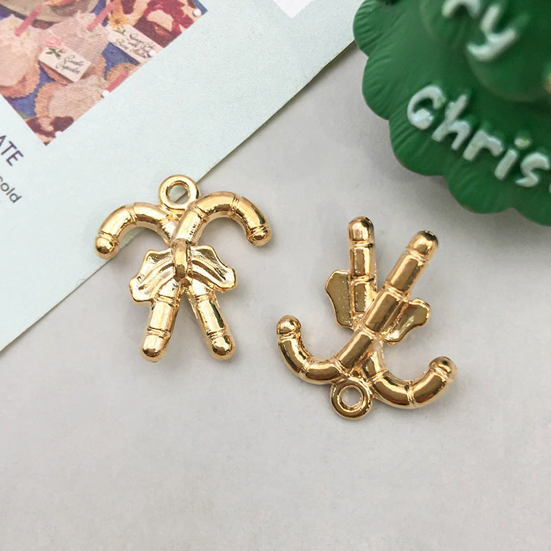 Wholesale 1 KC Gold Alloy Christmas Series Simulation Santa Claus Snowflake DIY Pendant