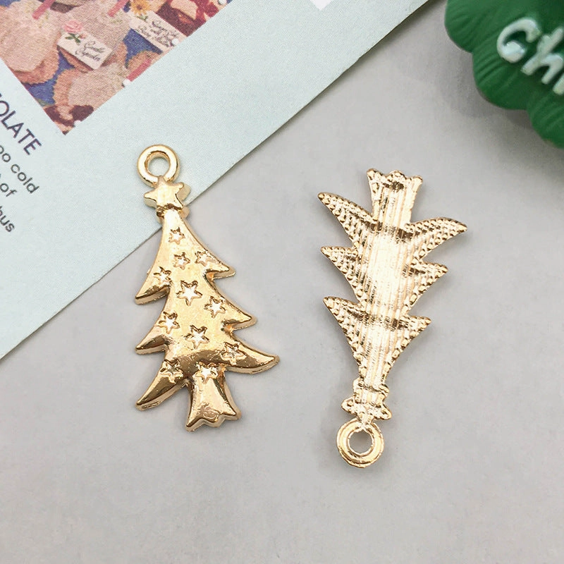 Wholesale 1 KC Gold Alloy Christmas Series Simulation Santa Claus Snowflake DIY Pendant