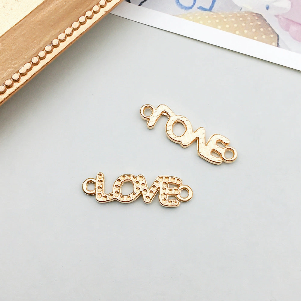 Wholesale 1 KC Gold Alloy Simulation Heart Letter Series DIY Pendant