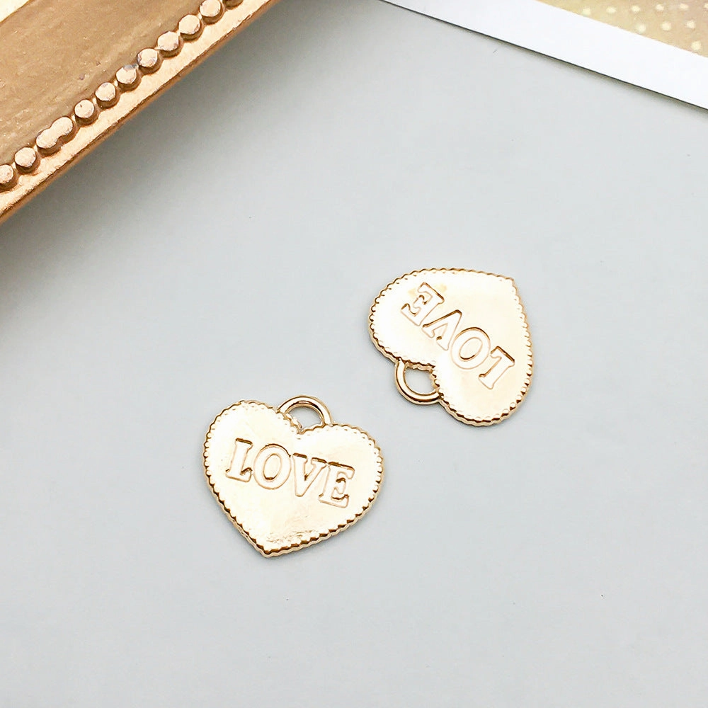 Wholesale 1 KC Gold Alloy Simulation Heart Letter Series DIY Pendant