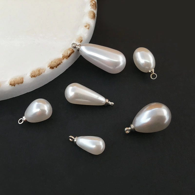 Wholesale 1 KC Gold/white K Water Drop Imitation Pearl Pendant Diy Accessories