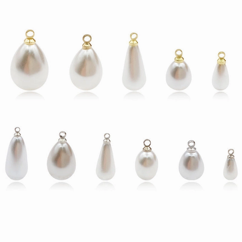 Wholesale 1 KC Gold/white K Water Drop Imitation Pearl Pendant Diy Accessories