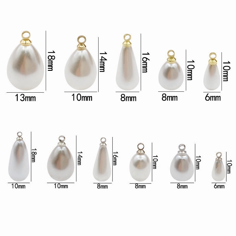 Wholesale 1 KC Gold/white K Water Drop Imitation Pearl Pendant Diy Accessories