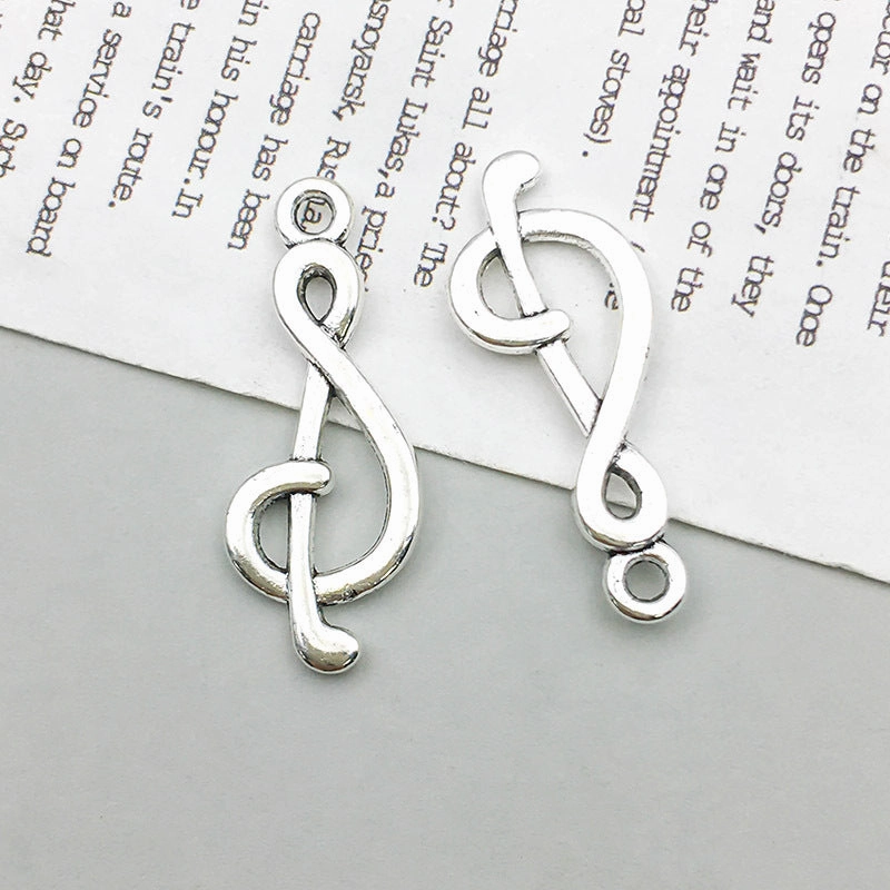 Wholesale 1 New Antique Silver Alloy Simulation Guitar Music Note DIY Pendant