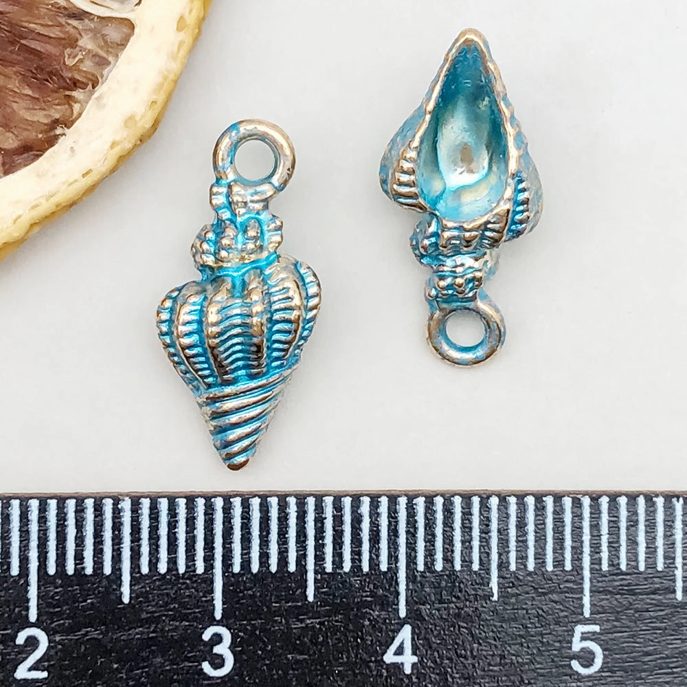 Wholesale 1 New Colored Drip Oil Alloy Simulation Shell Starfish Series DIY Pendant