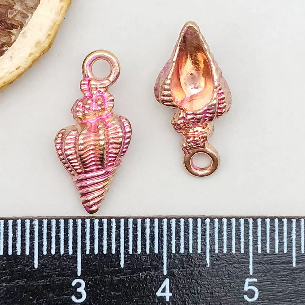 Wholesale 1 New Colored Drip Oil Alloy Simulation Shell Starfish Series DIY Pendant