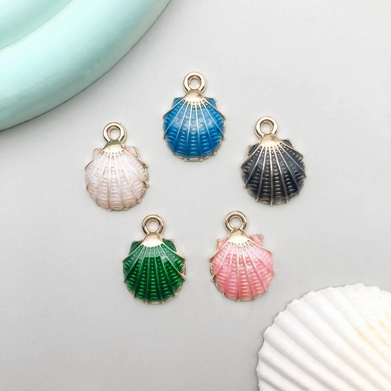 Wholesale 1 New Colored Drip Oil Alloy Simulation Shell Starfish Series DIY Pendant