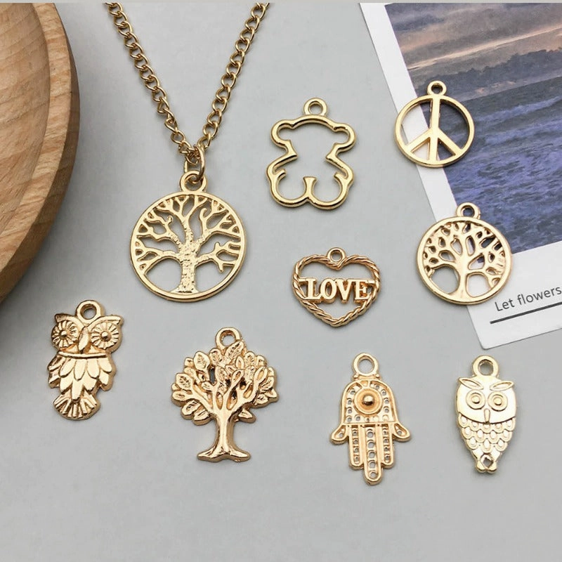 Wholesale 1 New KC Gold Alloy Simulation Animal Owl Butterfly DIY Pendant