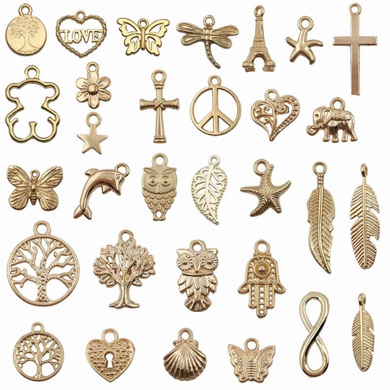 Wholesale 1 New KC Gold Alloy Simulation Animal Owl Butterfly DIY Pendant