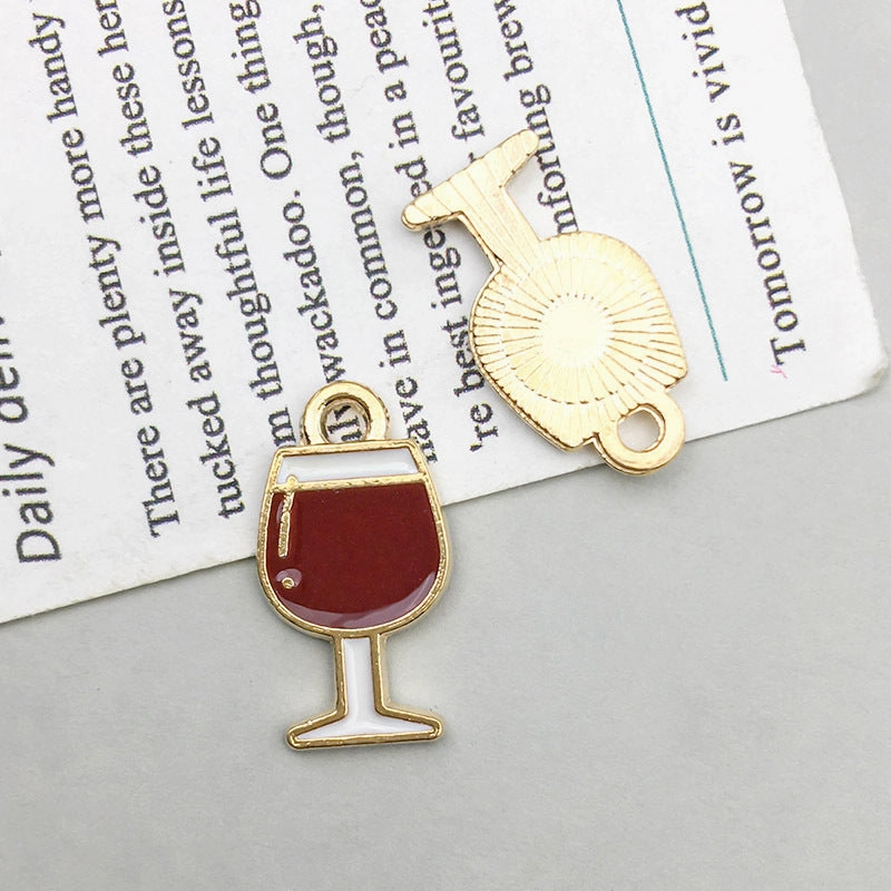 Wholesale 1 New Oil Dripping Alloy Colorful Simulation Apple Cherry DIY Pendant